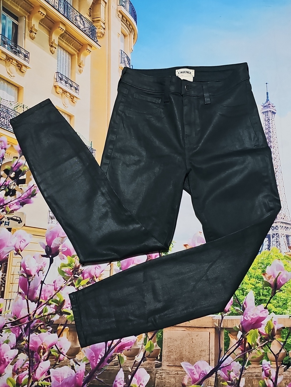 L'agence Green Coated Skinny Jeans Size 24
